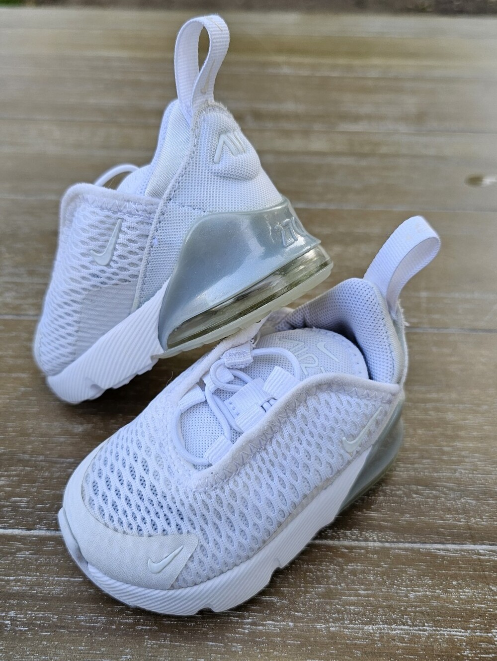 Nike Airmax 270 All White Baby 3c